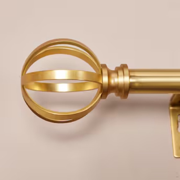allen + roth 1 Pack Brushed Gold Steel Curtain Rod Finals - Picture 4 of 4